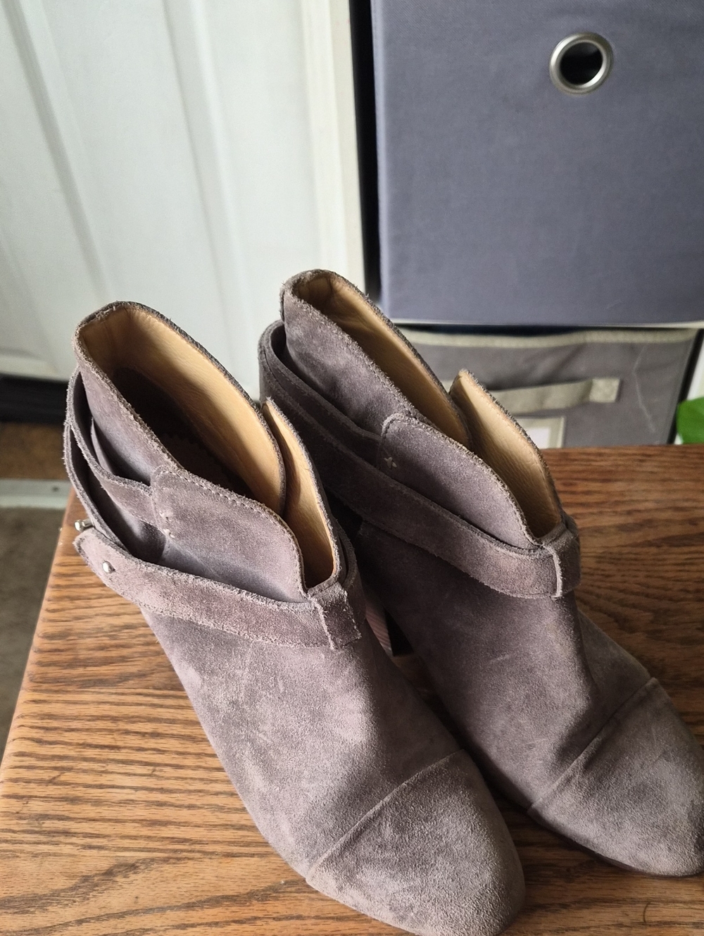 Rag And Bone Suede Ankle Booties in Gray — Women's Fashion Heel
